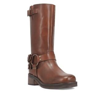 Dingo Women's Harlee Harness Boots Round Toe Brown Leather Size 10 Pre-Loved